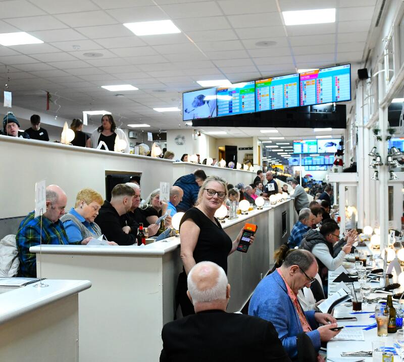Guests enjoying hospitality at Newcastle Greyhounds